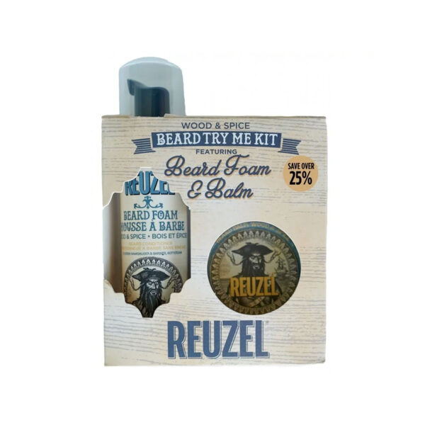 REUZEL BEARD KIT - WOOD & SPICE BEARD FOAM + BEARD BALM